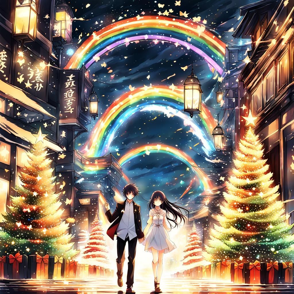 Anime Couple's Radiant, Unconventional Christmas Love Story