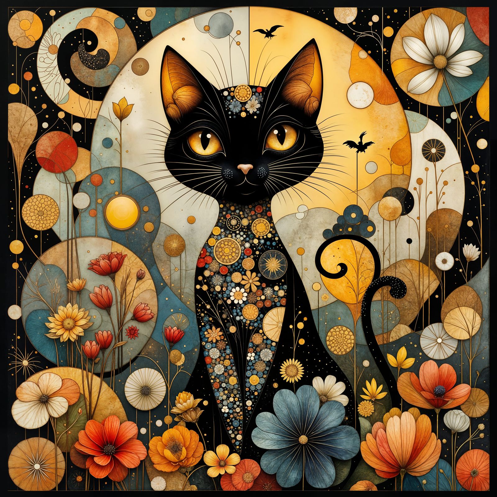 Whimsical cat (after Leesa)