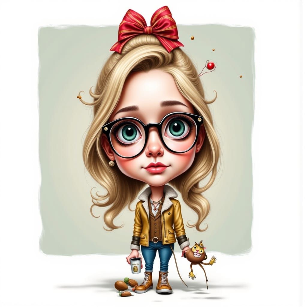 Whimsical Caricature in Pop Surreal Style