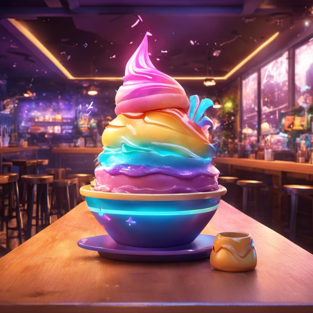 Exploding Paint Night Cafe Logo in 3D