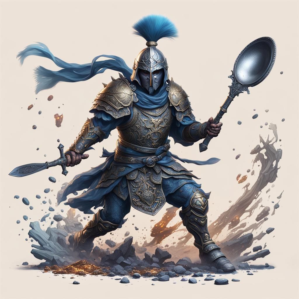 Teaspoon Warrior: Detailed Matte Painting