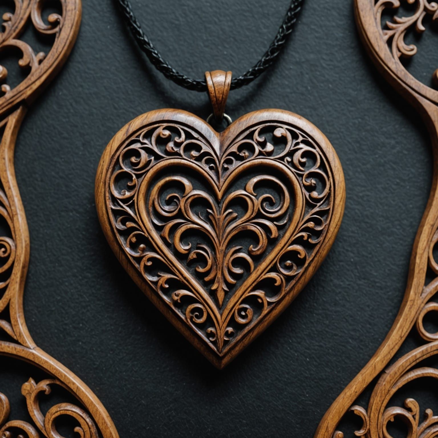 Gothic Heart Pendant in Pre-Raphaelite Style