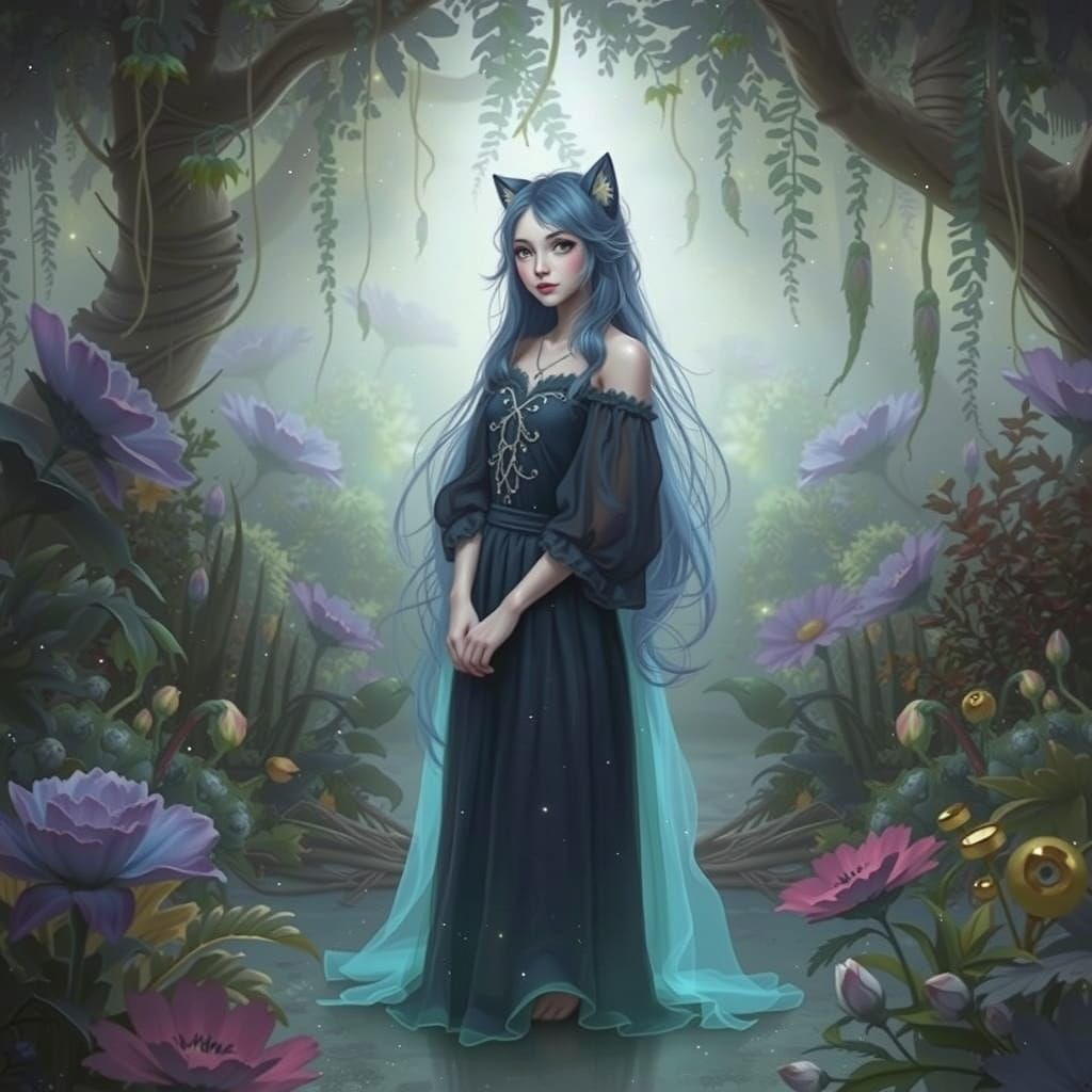 Enchanted Garden Goddess in Whimsical Splendor