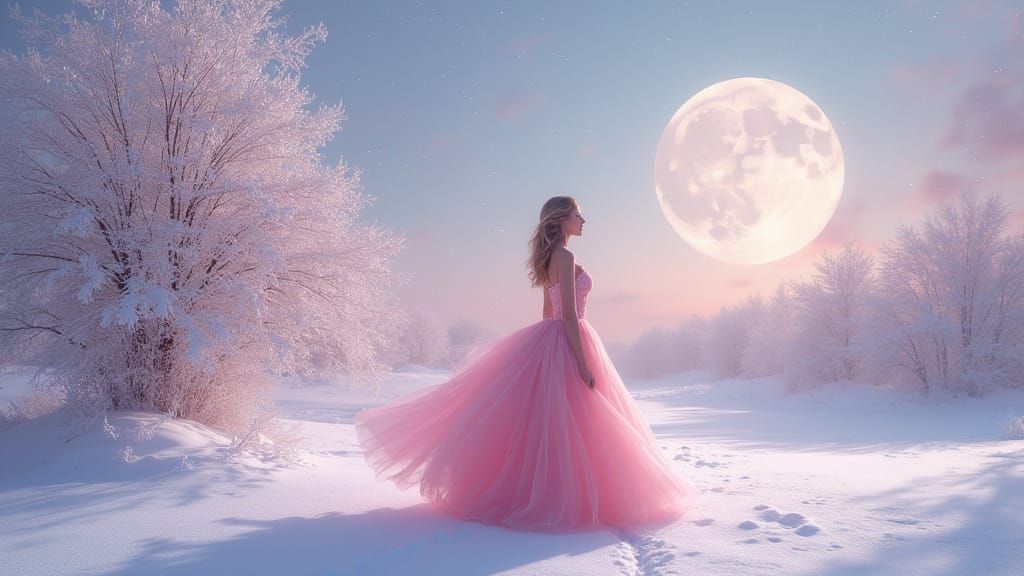 Winter Landscape in Iridescent Dreaming Style