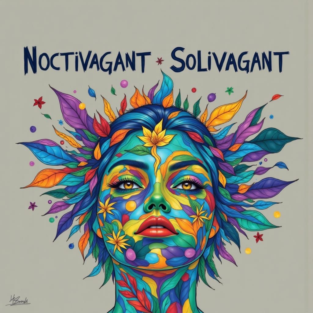 Surreal Landscape at Twilight in Vibrant Colors