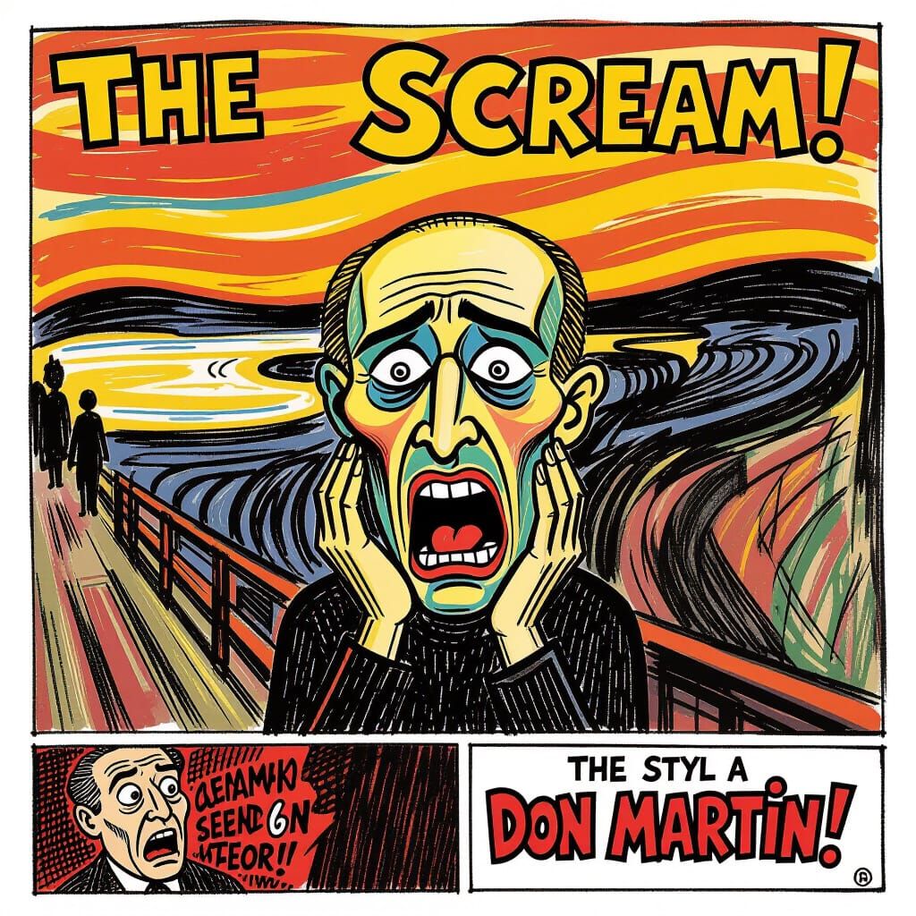 Don Martin Caricature of The Scream