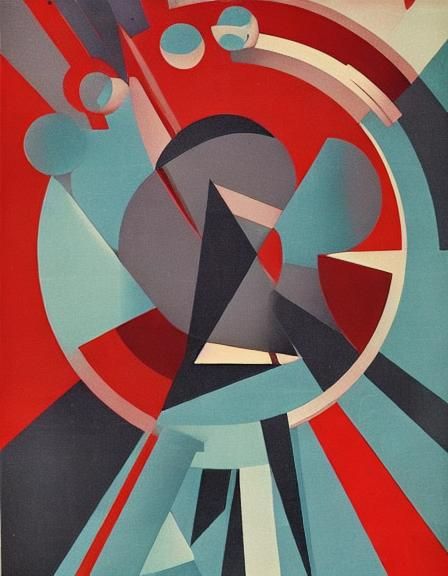 1920s Soviet Geometric Futurism Poster