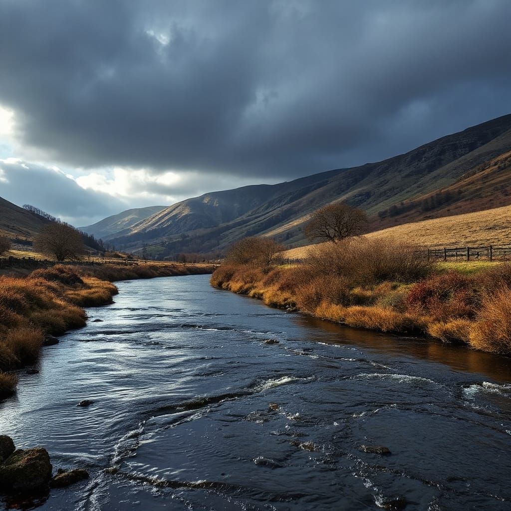Ethereal River Esk in Cumberland's Dramatic Landscape