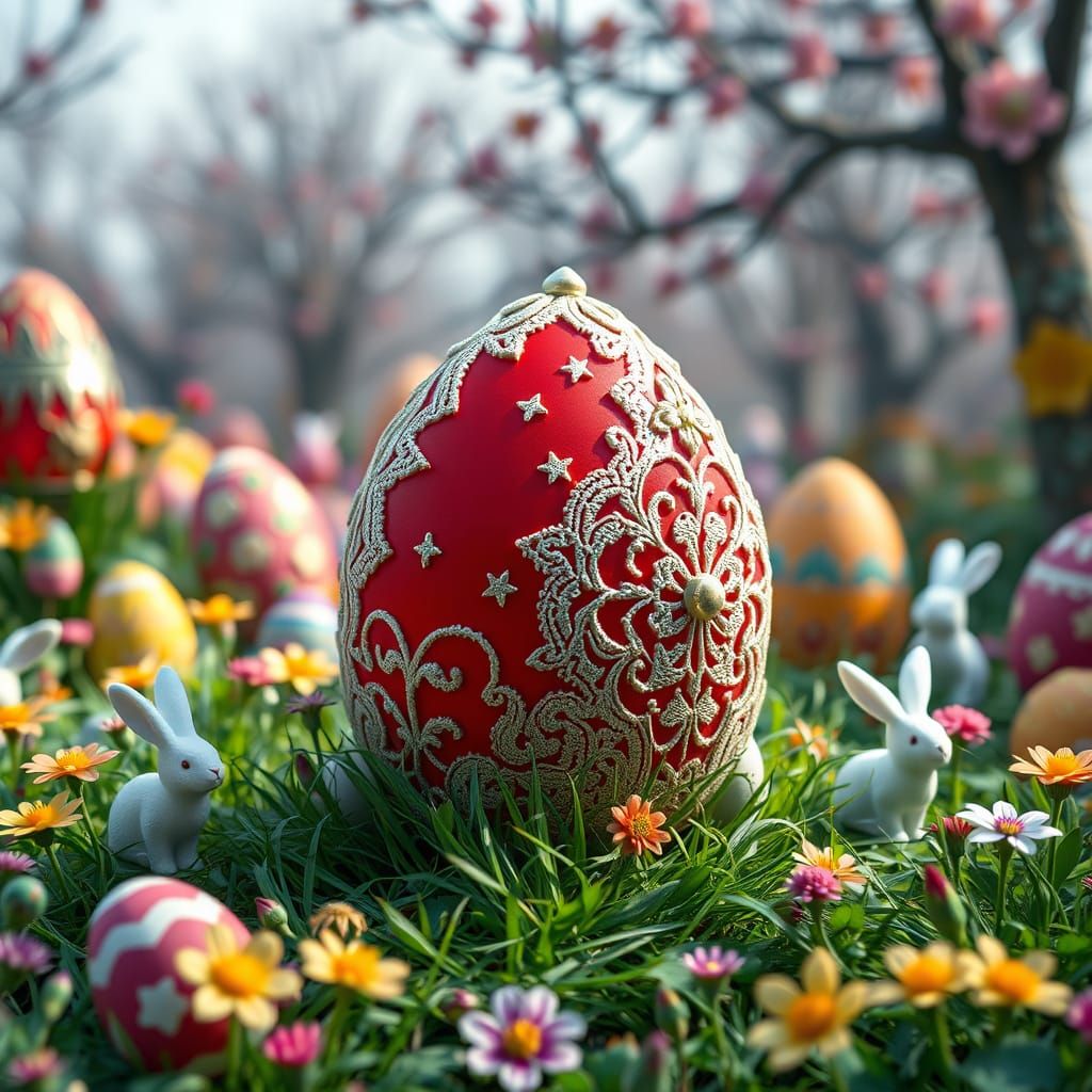Vibrant Easter Egg Wonderland