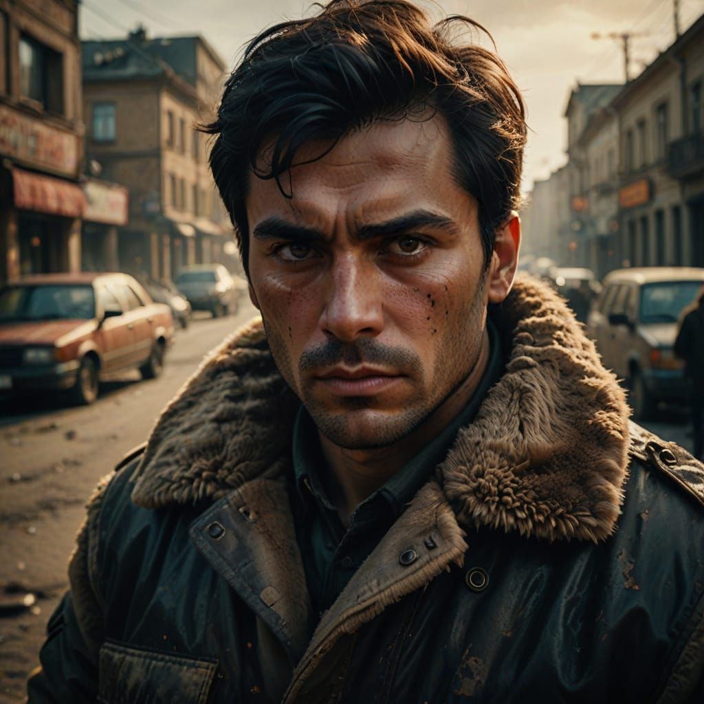 Russian Soldier Portrait in Hyperrealistic Digital Art