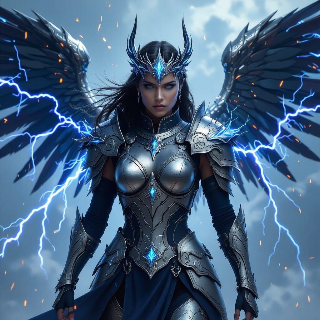 Arcane Storm Valkyrie in Armor with Electric Runes