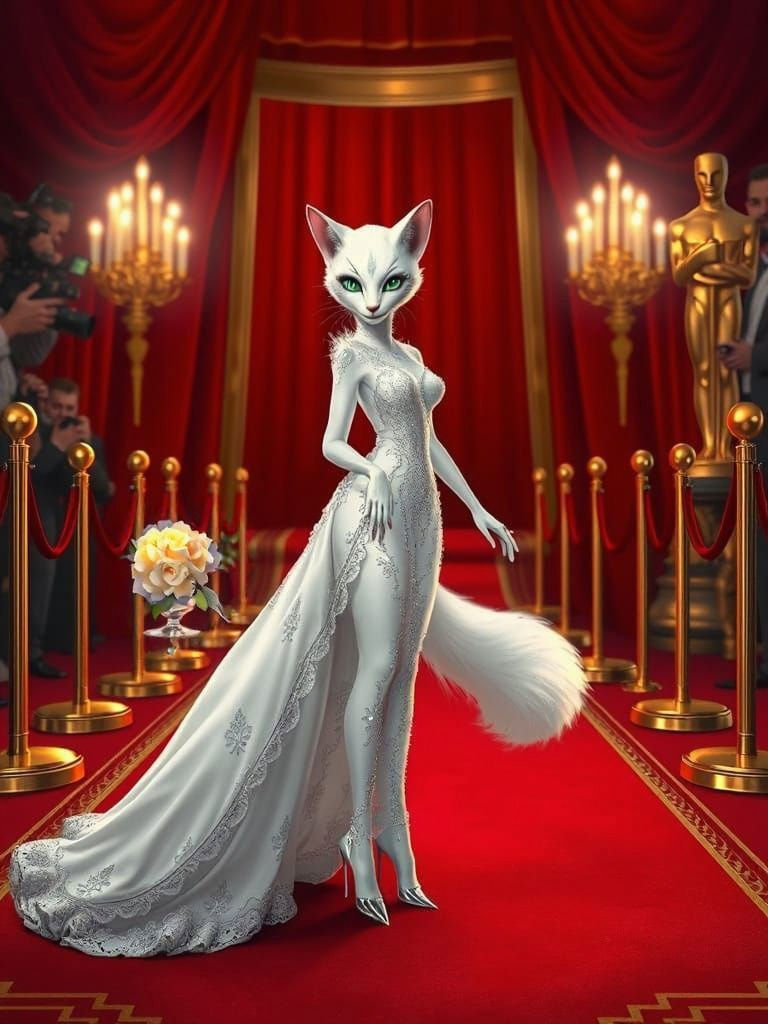 Elegant Fox Red Carpet Glamour