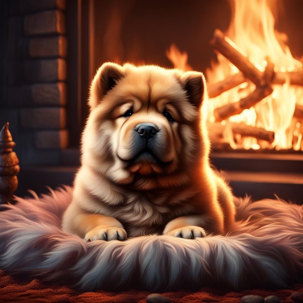 Chow Chow Puppy in Hyperrealistic Close-Up Photography