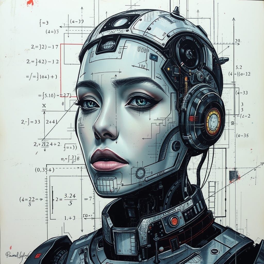 Android Goddess in Cyberpunk Disarray