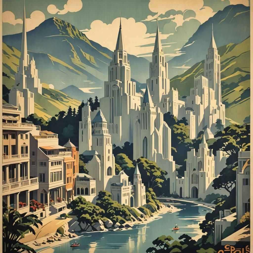 Art Deco Vintage Travel Poster