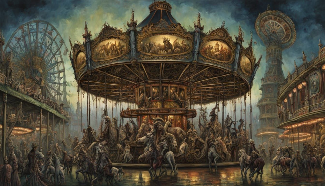 Gothic Merry-Go-Round in Grimdark Park