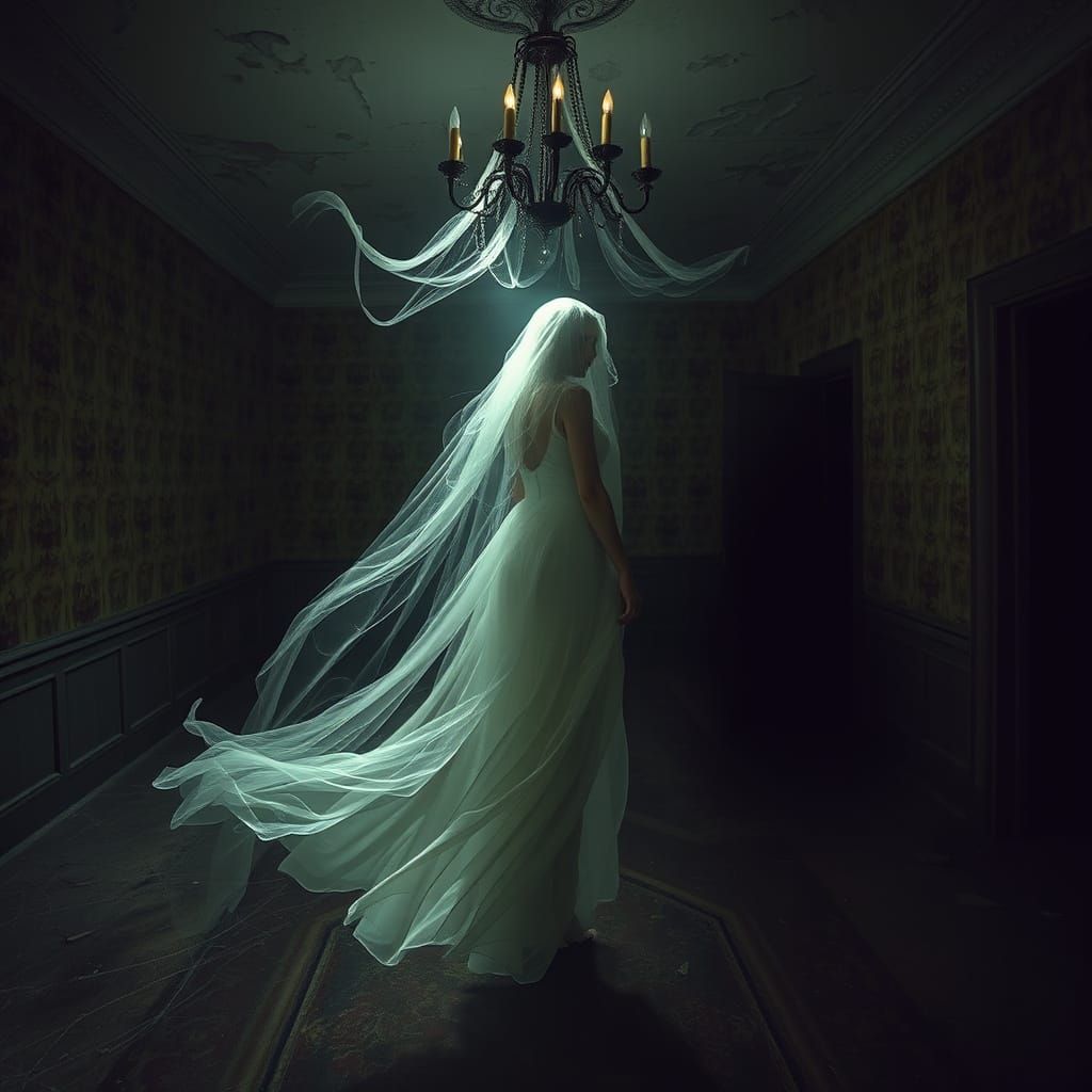 Ethereal Woman Drifts Through Abandoned Mansion in Haunting ...