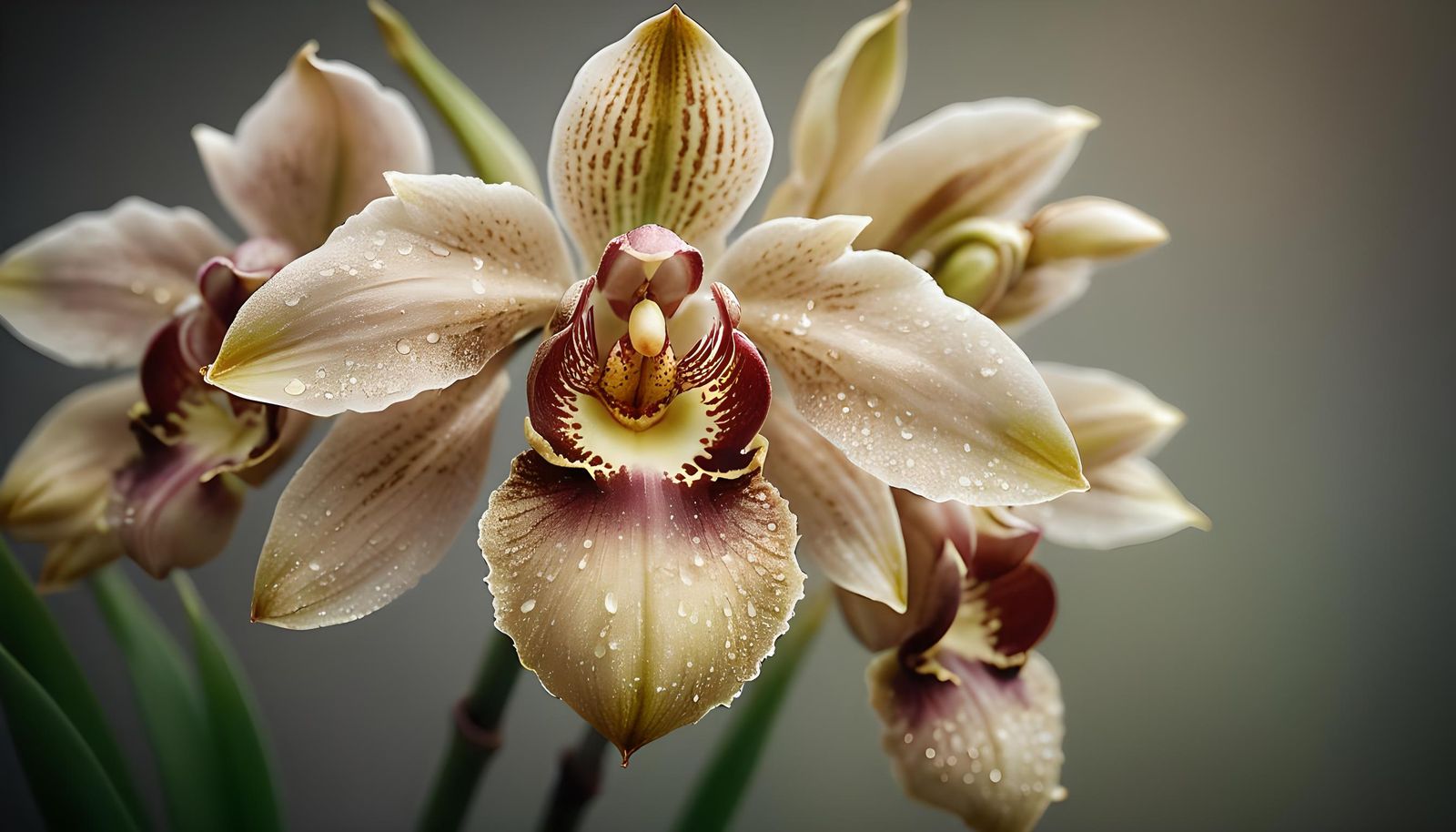 Golden Margin Orchid in Cinematic Style