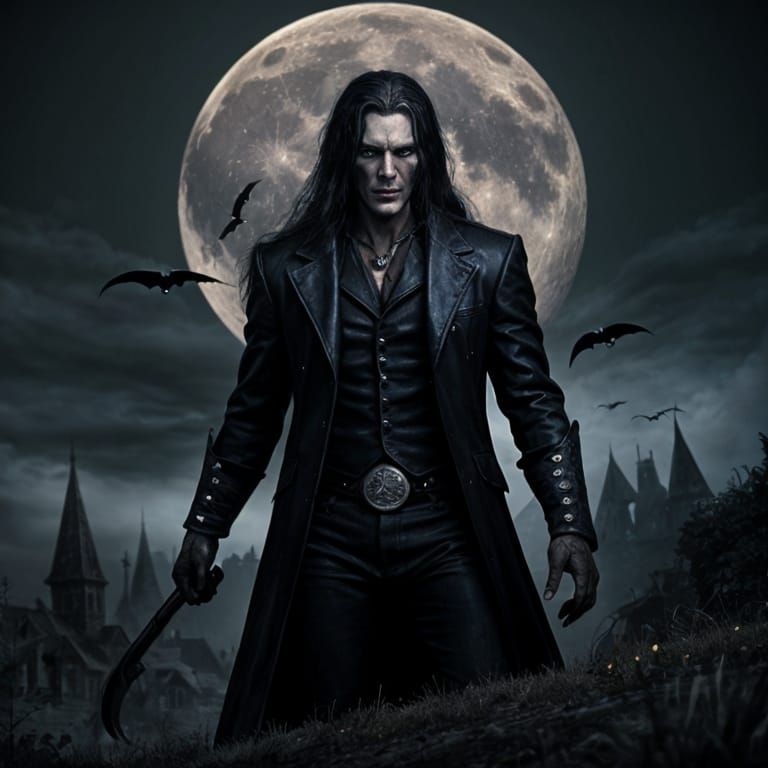 Vampires and Werewolves Under an Eerie Moon