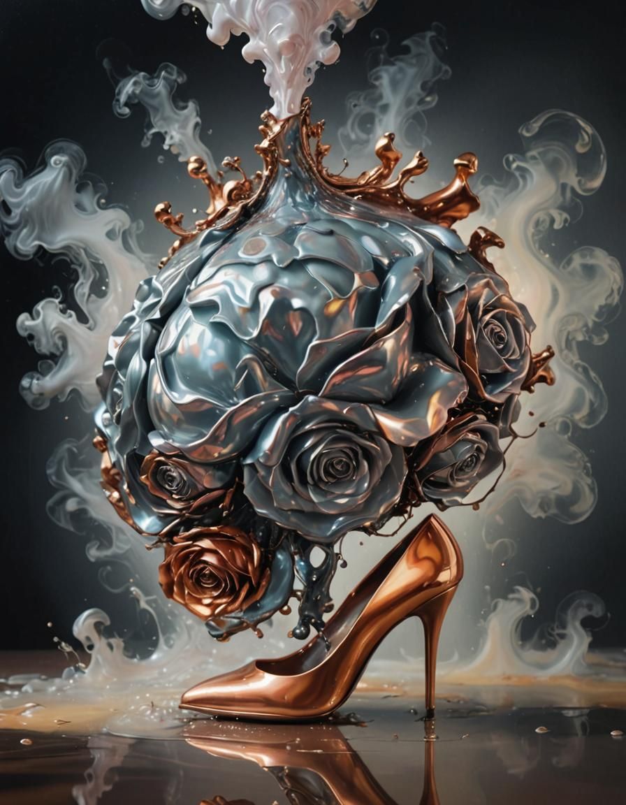 Rose Gold Woman Transformation: A Surreal Masterpiece