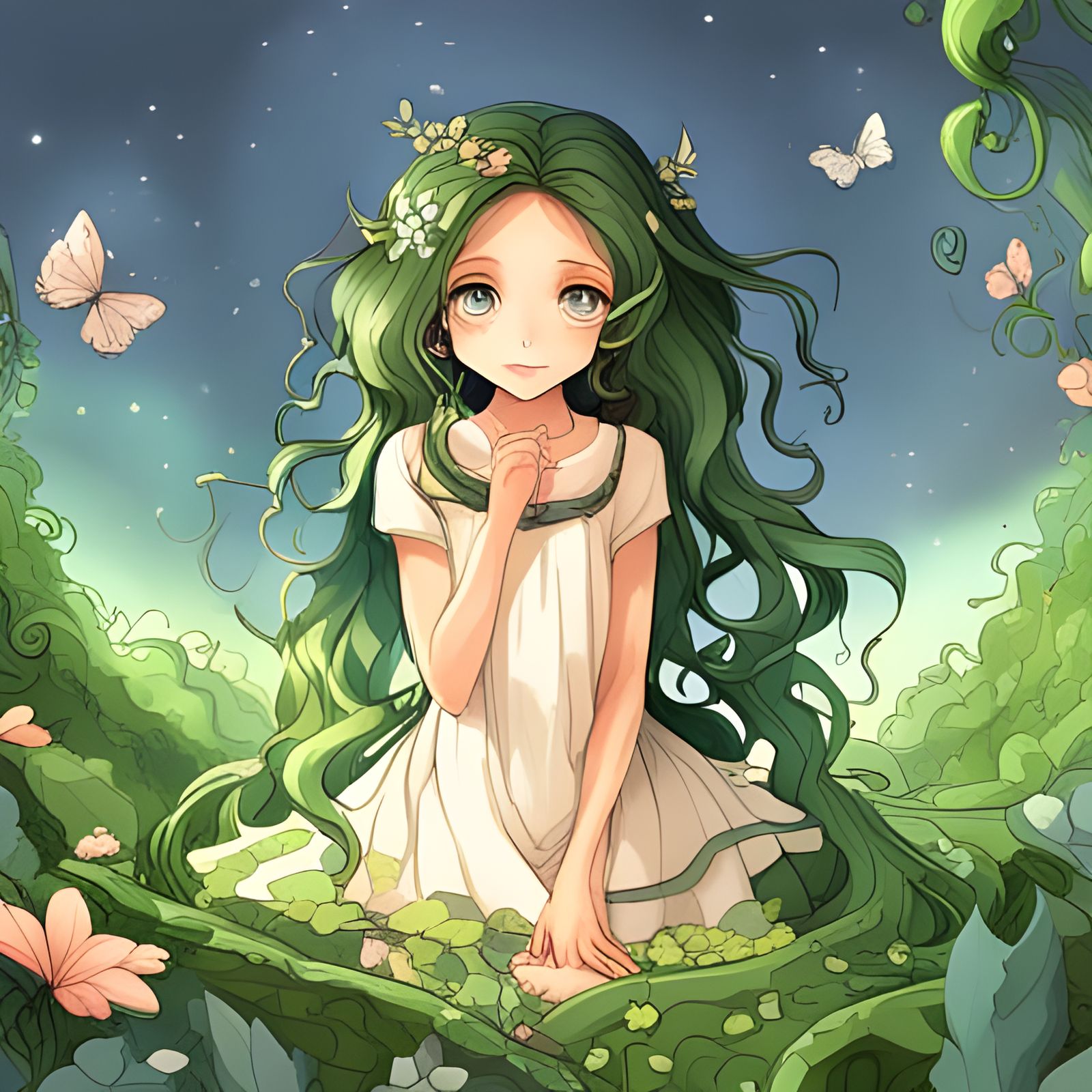 Overgrown City: Fairycore Girl in Fantasy Landscape