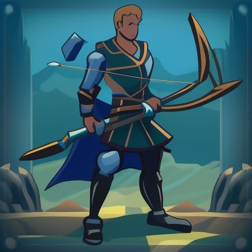 Focused Battle Archer Ready to Strike