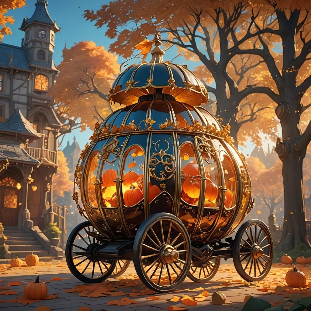 Pumpkin Bell on Crystal Carriage: 3D Anime Art