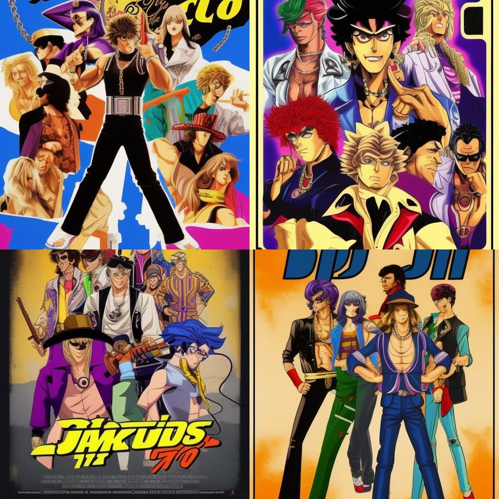 Movie Poster: 70s Gangsters in Anime Style