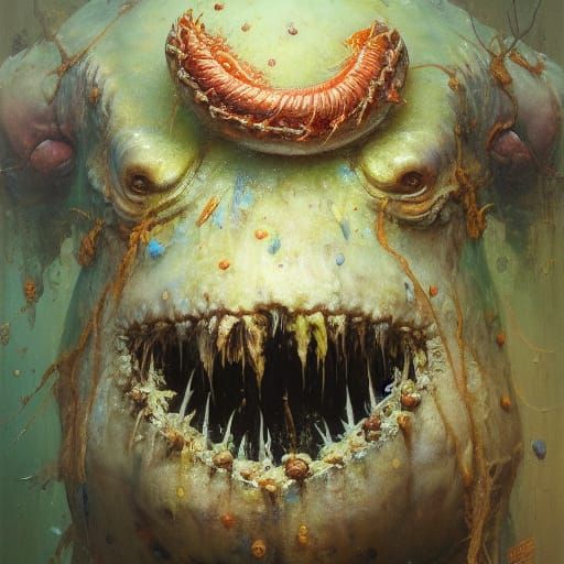 Glutton Monster in Oil on Canvas