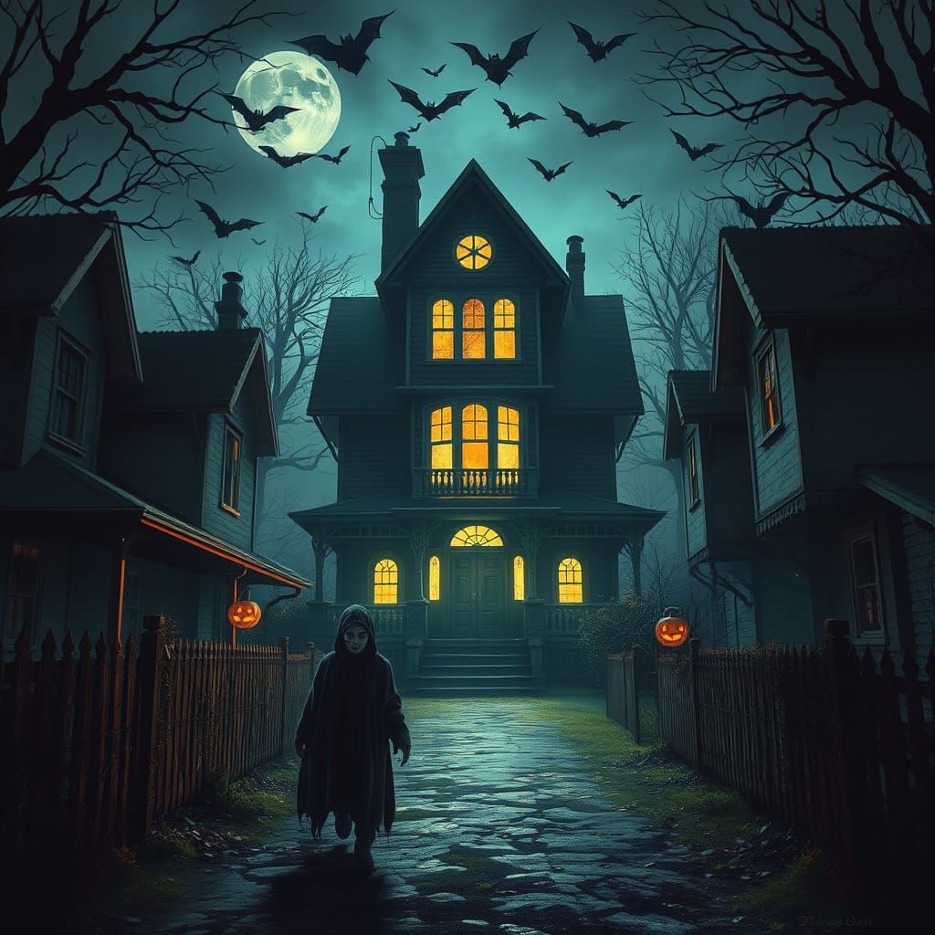 Dark Fantasy Halloween Night: Eerie House and Trick-or-Treat...