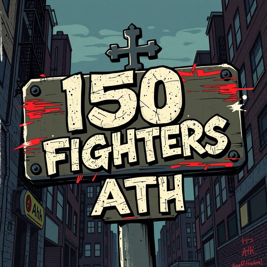 Gritty Urban Sign: 150 Street Fighters ATH