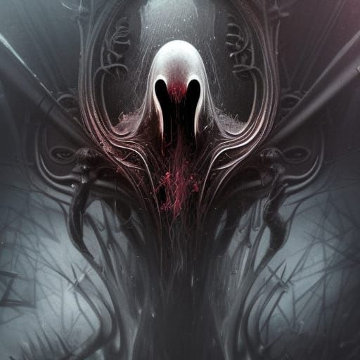 Futuristic Reaper of Depression in Art Nouveau Style