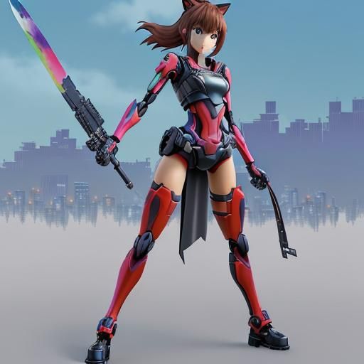 Anime Girl Nintendo Switch in Cyberpunk 2099 Style