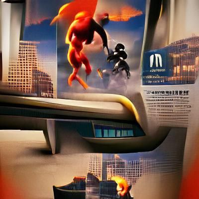 The Incredibles Saving Metroville: Film Poster Art