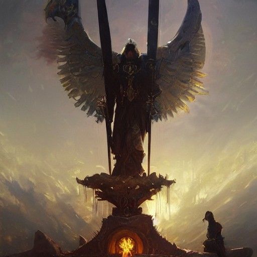 Swords of Enemies Throne: Dramatic Fantasy Art