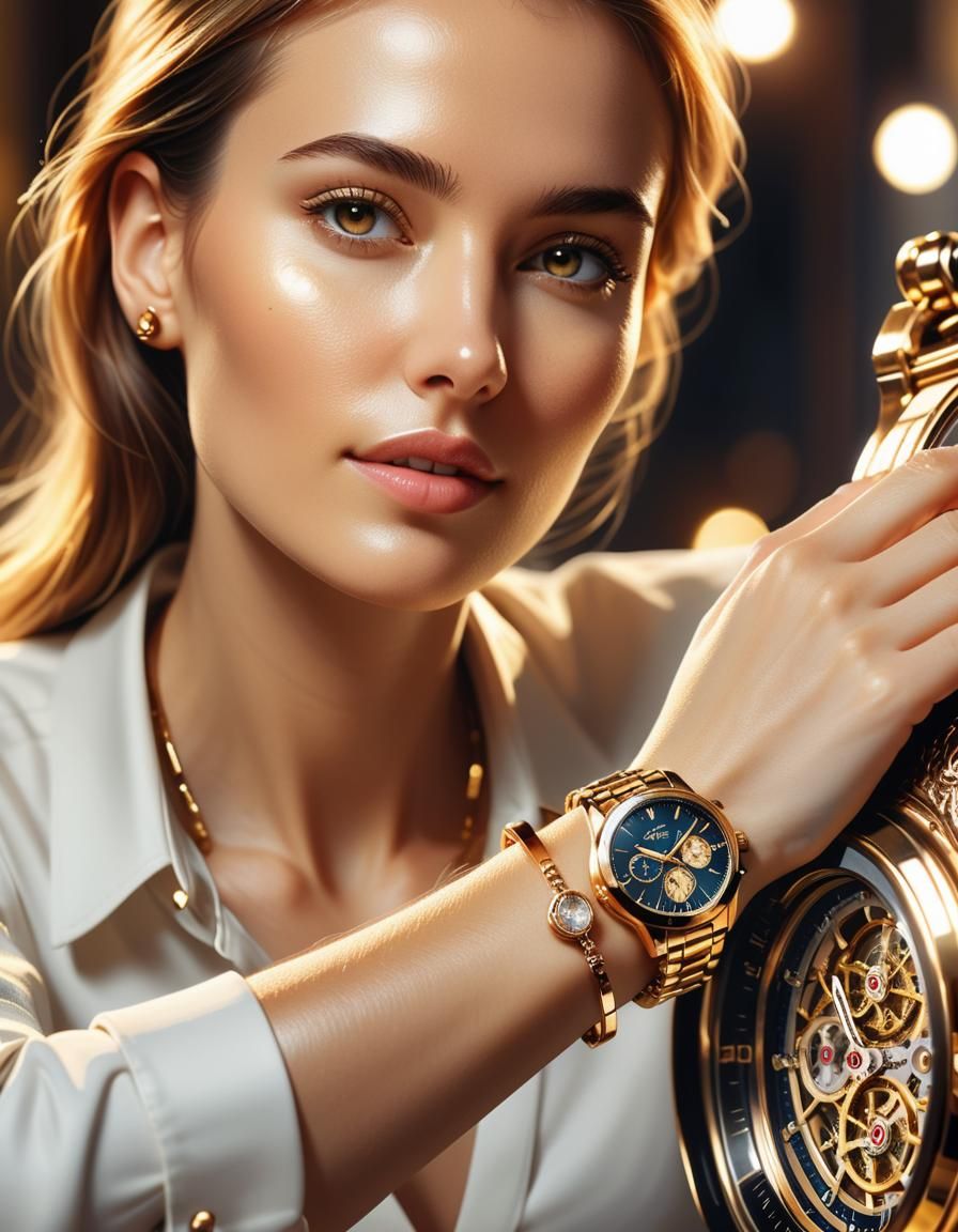 Luxurious Watch Portrait in Macro Photography Style