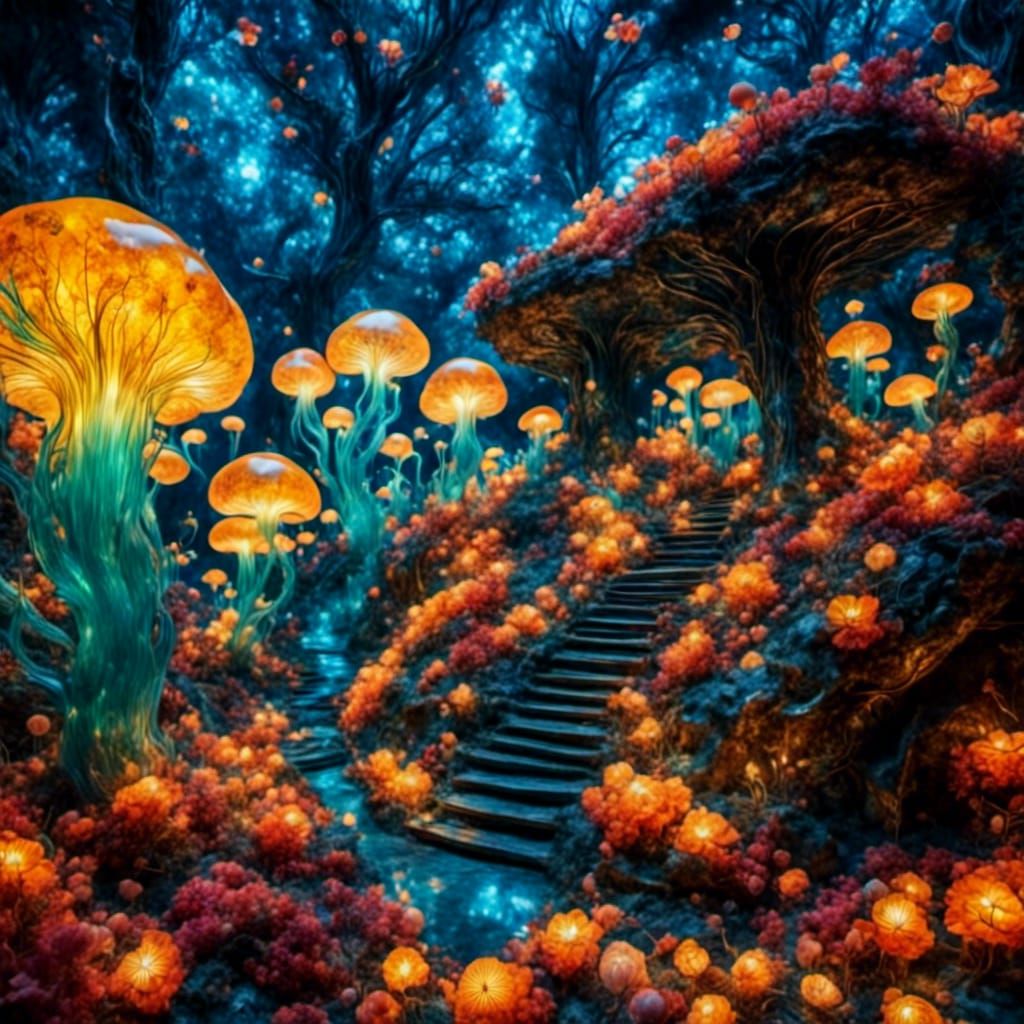 Psychedelic Lobster with Night Sparkle Effect