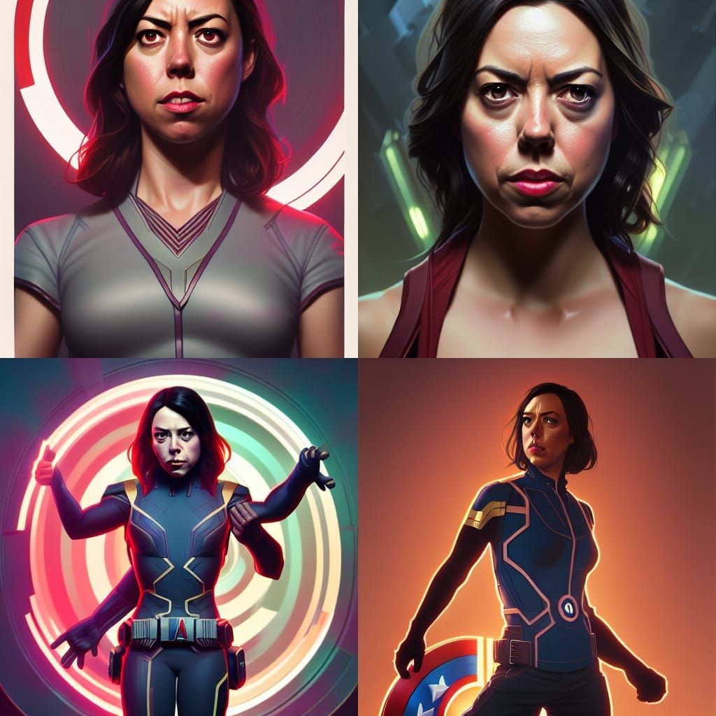 Aubrey Plaza as Avengers: Hyperrealistic Art