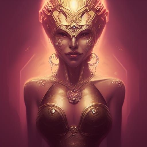 Hyperdetailed Portrait of Killer Queen in Art Nouveau Style