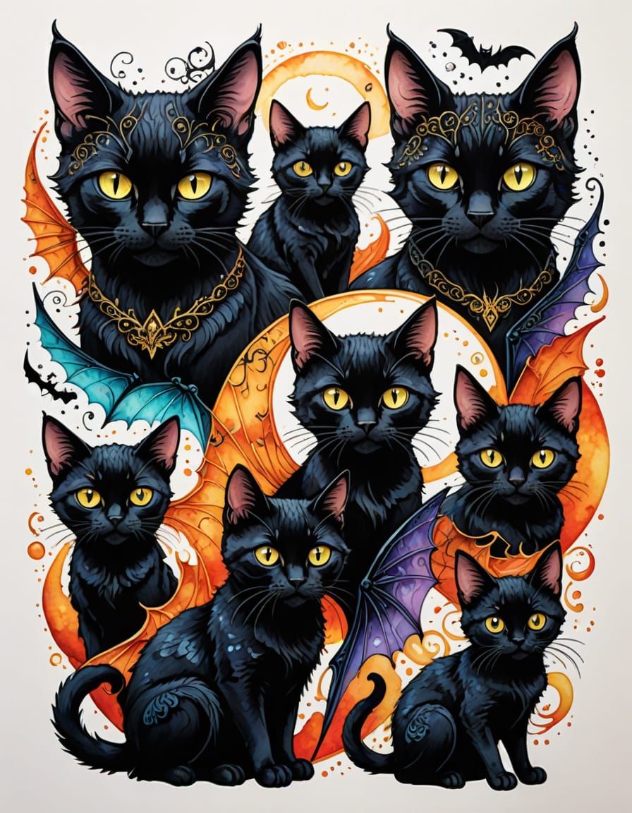 Intricately detailed alcohol ink illustration, flash sheet o...