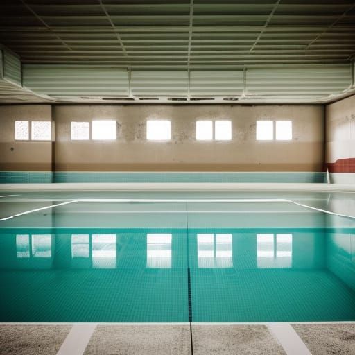 Abandoned Indoor Swimming Pool in Professional Photography S...