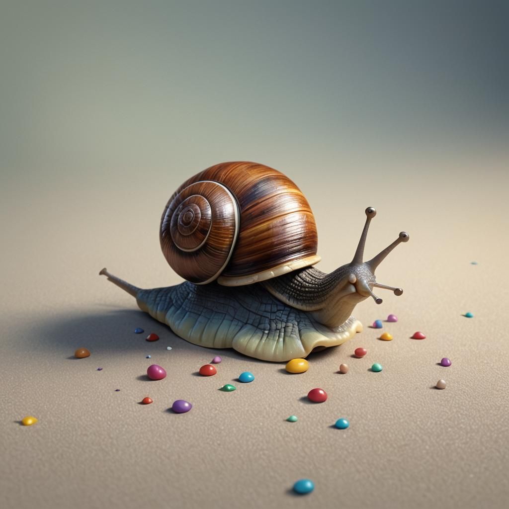 Snail Pedicure: Pixar-Style 3D Digital Art