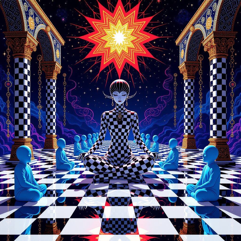 Checkerboard Dream Daemon in Bauhaus Astral Temple