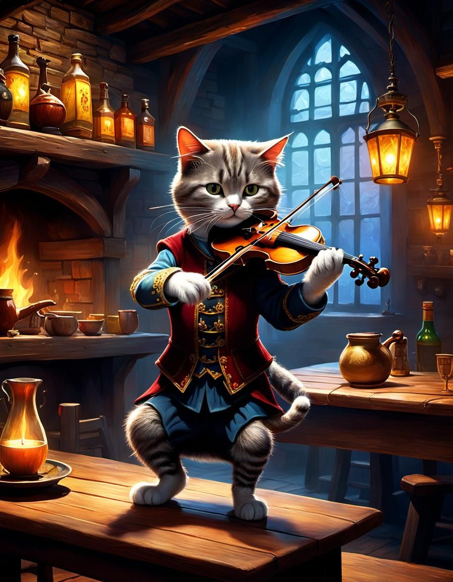 Cat's Fiddle Dance in Medieval Tavern