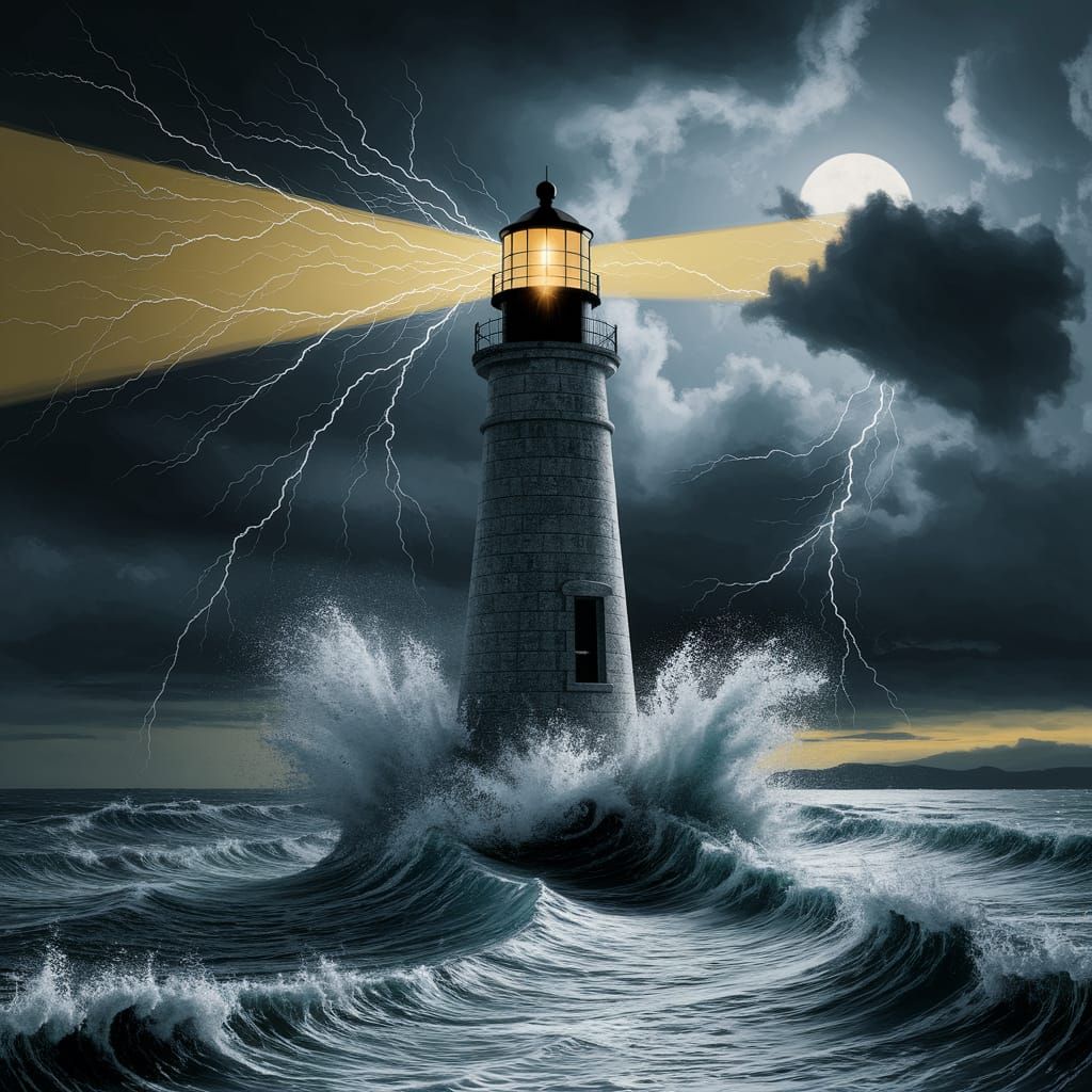 Bell Rock Lighthouse Stands Strong During Tempest