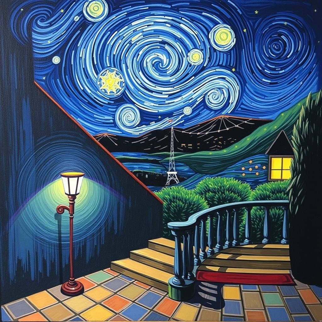 Starry Night Sky in Van Gogh Style