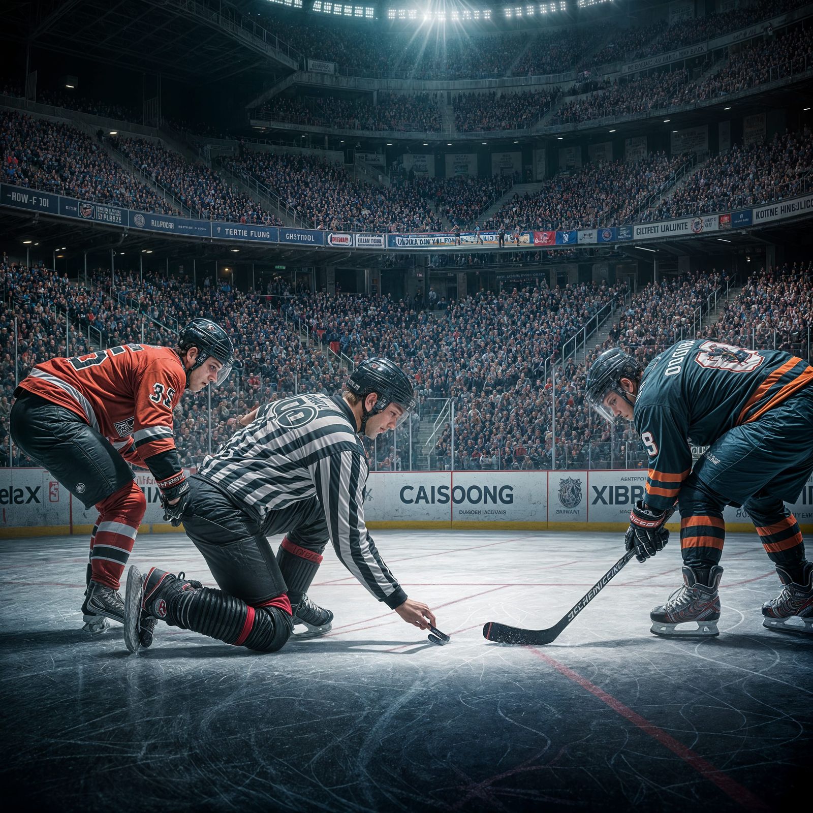 Epic Hockey Scene in Vivid Fantasy Style