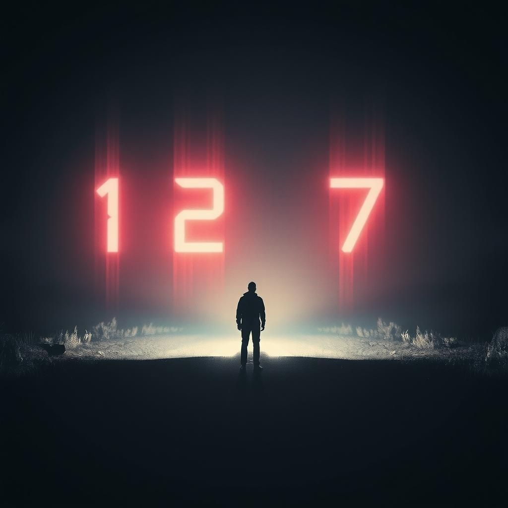 Eerie Roadway with Glowing Numbers in Cinematic Style