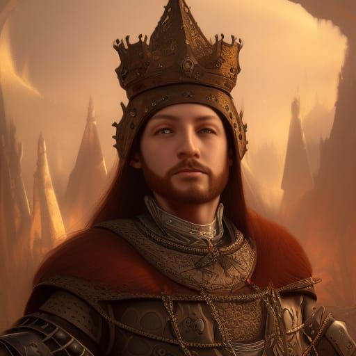 Medieval-Fantasy Advisor Portrait in Detailed Matte Painting