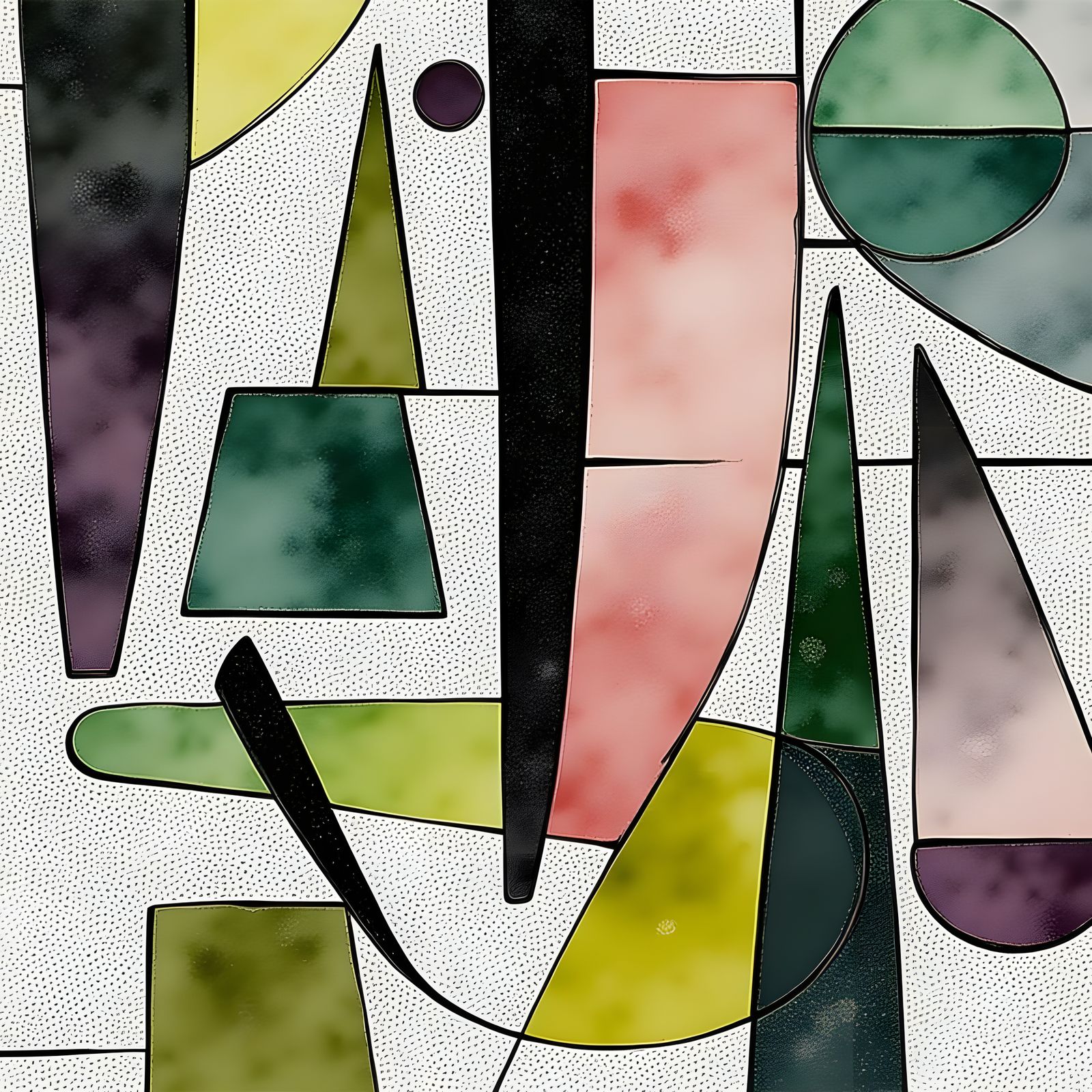 Abstract Geometric Shapes in Watercolor Style